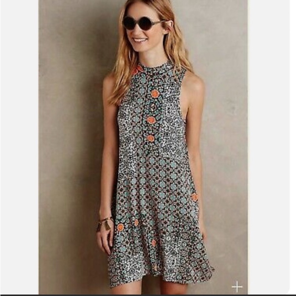 ANTHROPOLOGIE x  MAEVE Sl boho sleeveless  swing midi dress with pockets